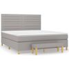 vidaXL Cama box spring con colch&oacute;n tela gris claro 160x200 cm