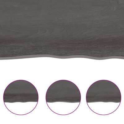 vidaXL Tablero mesa madera tratada borde vivo marrón 100x50x(2-4) cm