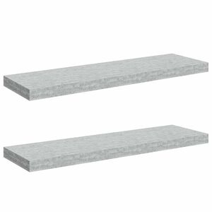 vidaXL Estante flotante pared 2 uds MDF gris hormig&oacute;n 80x23,5x3,8 cm