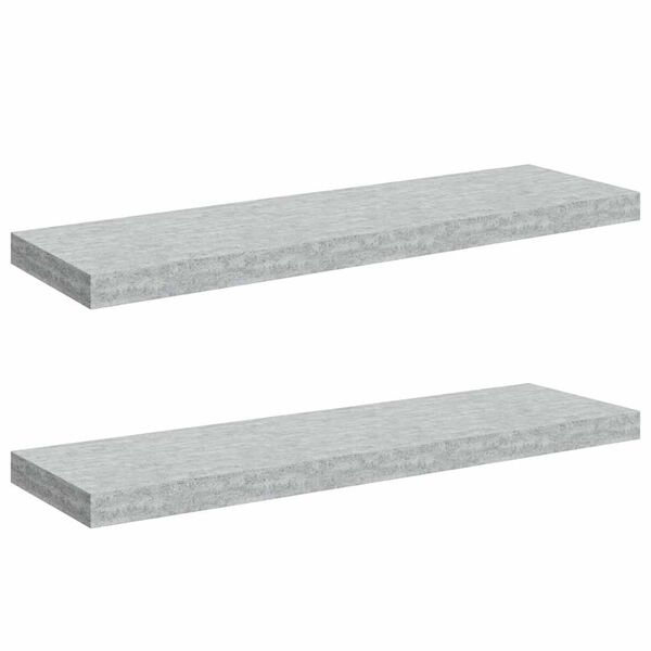 vidaXL Estante flotante pared 2 uds MDF gris hormig&oacute;n 80x23,5x3,8 cm