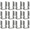 vidaXL Anclajes para vallas, 12 unidades, color plata, 10x6x15 cm, acero galvanizado