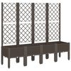 vidaXL Jardinera con enrejado PP marr&oacute;n 160x40x142 cm