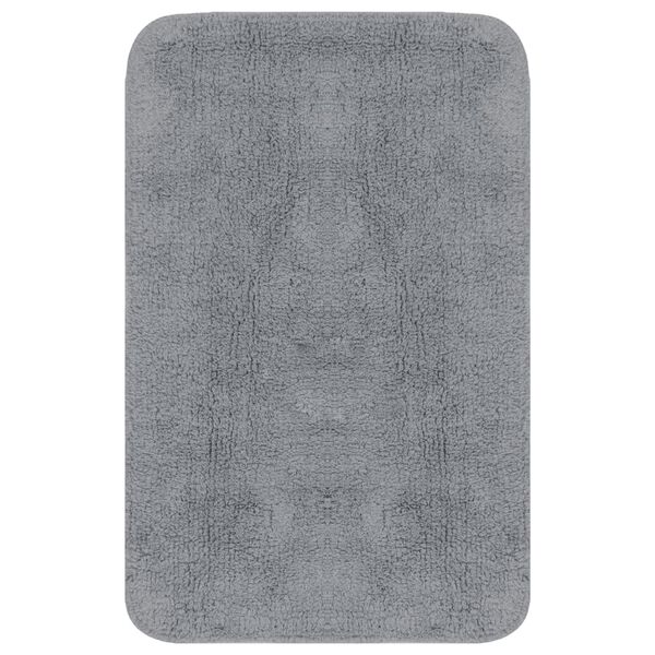 vidaXL Conjunto de alfombrillas de ba&ntilde;o de tela 3 piezas gris