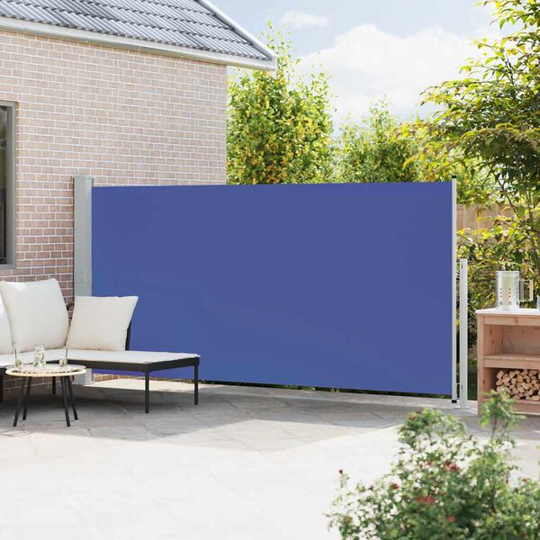 vidaXL Toldo lateral retr&aacute;ctil de jard&iacute;n azul 180x500 cm