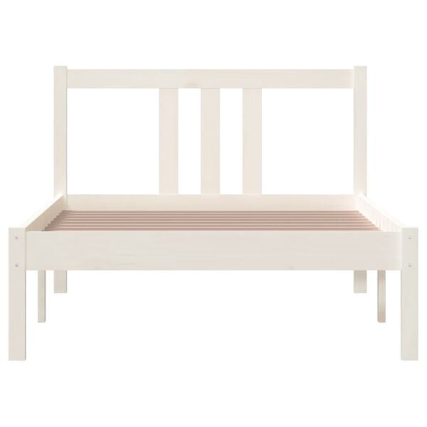vidaXL Estructura de cama sin colch&oacute;n madera maciza blanco 90x200 cm