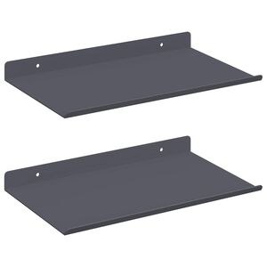 vidaXL Estante flotante 2 pcs Antracita 30 x 18 x 2,5 cm Acero