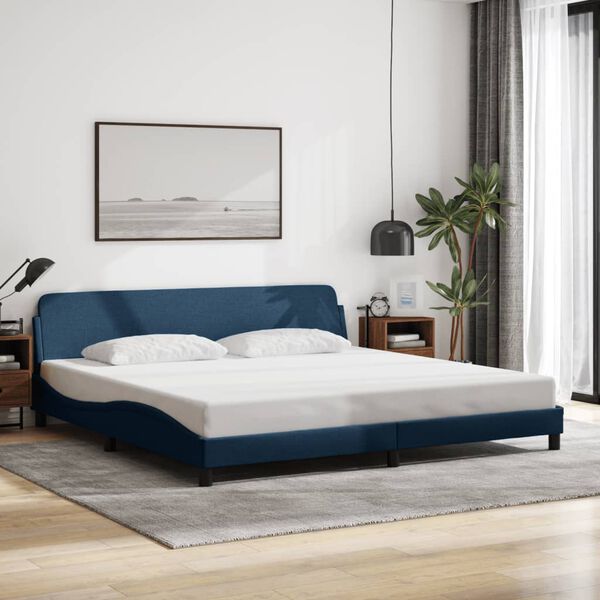 vidaXL Estructura de cama Dover tela azul 200x200 cm