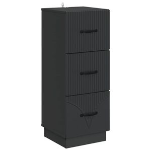 vidaXL Cajonera 33 x 34,5 x 87 cm Madera de Ingenier&iacute;a Negro