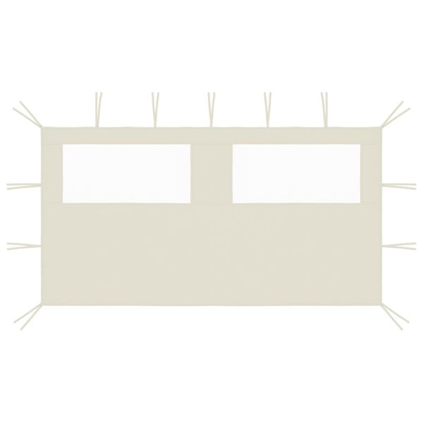 vidaXL Pared lateral de cenador con ventanas color crema 4x2 m