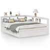 vidaXL Cama con estanter&iacute;a sin colch&oacute;n madera maciza blanca 160x200 cm