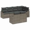 vidaXL Conjunto de sof&aacute;s de jard&iacute;n 7 uds. Gris rat&aacute;n sint&eacute;tico
