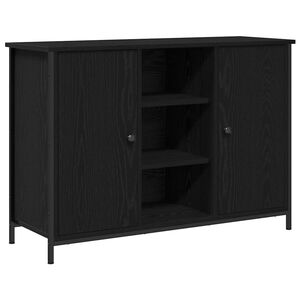 vidaXL Aparador Roble Negro 100 x 35 x 70 cm