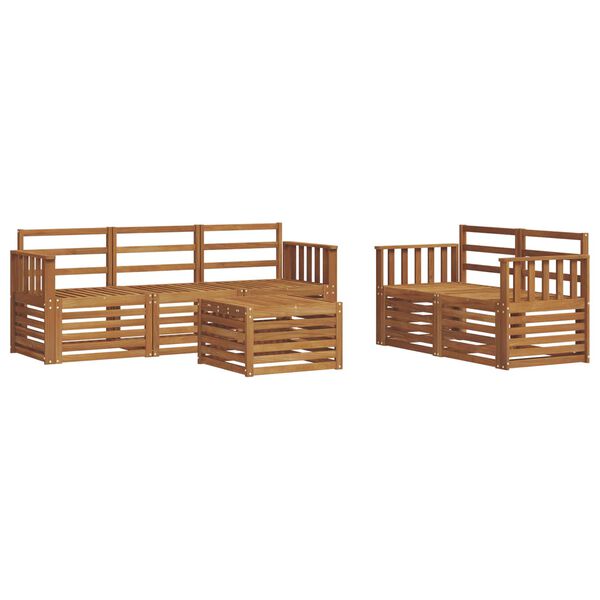 vidaXL Juegos de sof&aacute;s 6 pcs Natural Madera de Acacia S&oacute;lida