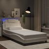 vidaXL Estructura de cama Viana con LED sin colch&oacute;n blanco 100x203 cm