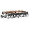 vidaXL Set de muebles jard&iacute;n 17 pzas con cojines rat&aacute;n sint&eacute;tico negro