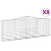 vidaXL Cestas gaviones 8 uds forma de arco hierro 400x50x140/160 cm