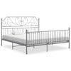 vidaXL Estructura de cama sin colch&oacute;n metal gris 180x200 cm