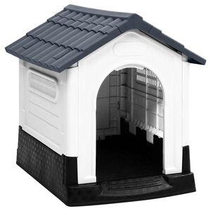 vidaXL Casa para perro gris 57x68x66 cm polipropileno
