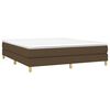 vidaXL Cama box spring con colch&oacute;n tela marr&oacute;n oscuro 160x200 cm