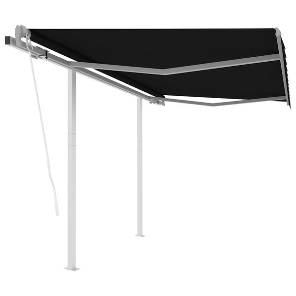 vidaXL Toldo retr&aacute;ctil autom&aacute;tico con postes gris antracita 3,5x2,5 m