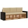 vidaXL Juegos de sof&aacute;s con coj&iacute;n 3 pcs Madera de Acacia S&oacute;lida