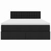 vidaXL Cama con almacenamiento y LED Negro 140 x 190 cm Poliéster