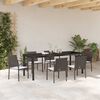 vidaXL Conjunto de Comedor de Jard&iacute;n 7 pcs Marr&oacute;n y Negro