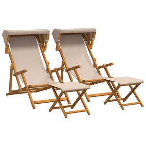 vidaXL Silla de terraza 4 pcs 3 Posici&oacute;n Madera de Eucalipto Maciza