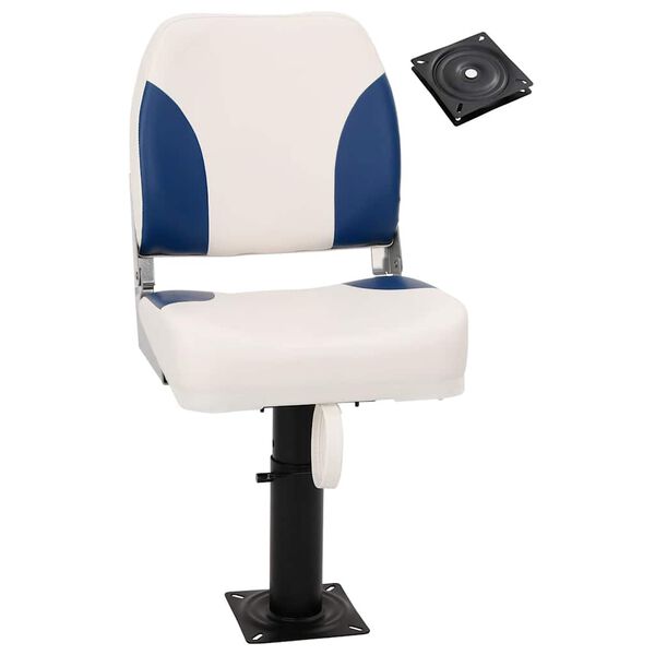 vidaXL Asiento de barco con pedestal altura ajustable 360&deg; giratorio