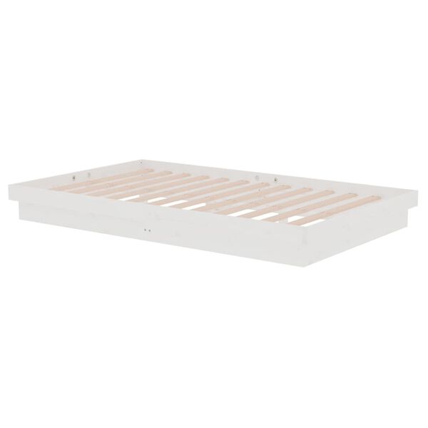 vidaXL Estructura de cama sin colch&oacute;n madera maciza blanco 120x200 cm