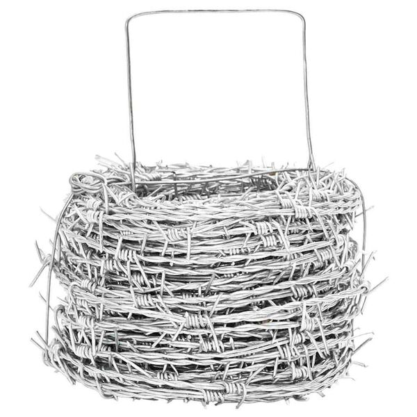 vidaXL Alambre de p&uacute;a Plateado 100 m