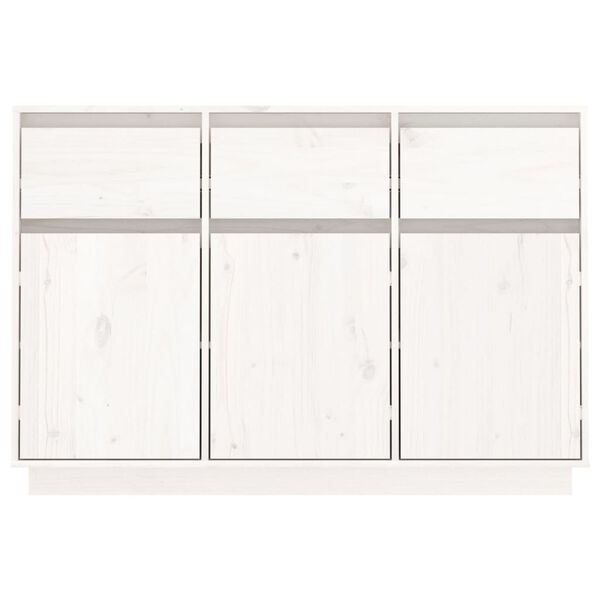 vidaXL Aparador de madera maciza de pino blanco 110x34x75 cm