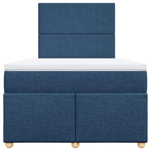 vidaXL Cama box spring con colch&oacute;n tela azul 120x190 cm