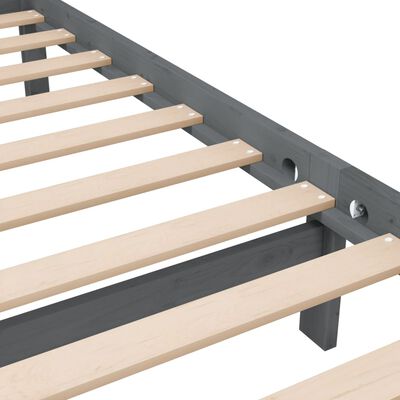 vidaXL Estructura de cama de madera maciza gris 120x190 cm