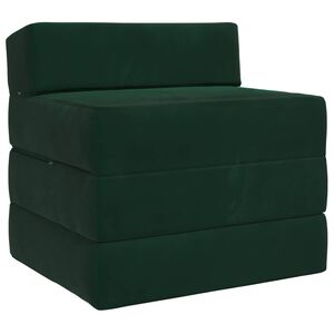 vidaXL Sof&aacute; Cama Plegable Verde oscuro 200 x 70 x 15 cm Terciopelo