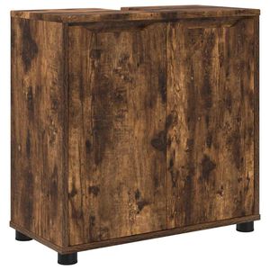 vidaXL Armario para lavabo de ba&ntilde;o Roble ahumado 60 x 30 x 60 cm