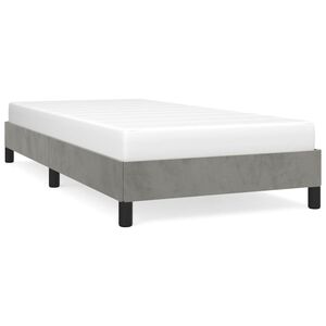 vidaXL Estructura de cama sin colch&oacute;n terciopelo gris claro 80x200 cm