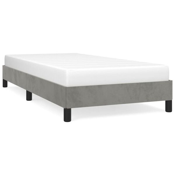 vidaXL Estructura de cama sin colch&oacute;n terciopelo gris claro 80x200 cm