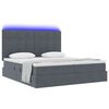 vidaXL Cama con tira de luces LED Gris oscuro 180 x 200 cm Terciopelo