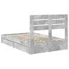 vidaXL Cama con almacenamiento con cabecera Gris Concreto 135 x 190 cm
