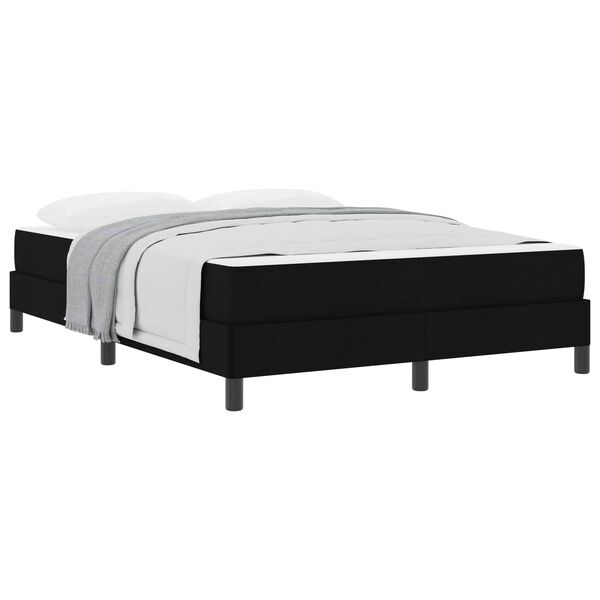 vidaXL Cama tipo Box Spring con colch&oacute;n Negro 160 x 200 cm tela