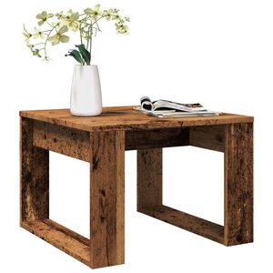 vidaXL Mesa auxiliar de madera de ingenier&iacute;a envejecida 50x50x35 cm