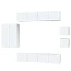 vidaXL Set de muebles para TV 8 piezas madera contrachapada blanco