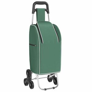 vidaXL Carro de compras Verde 39.5 x 33 x 93 cm Tela Oxford