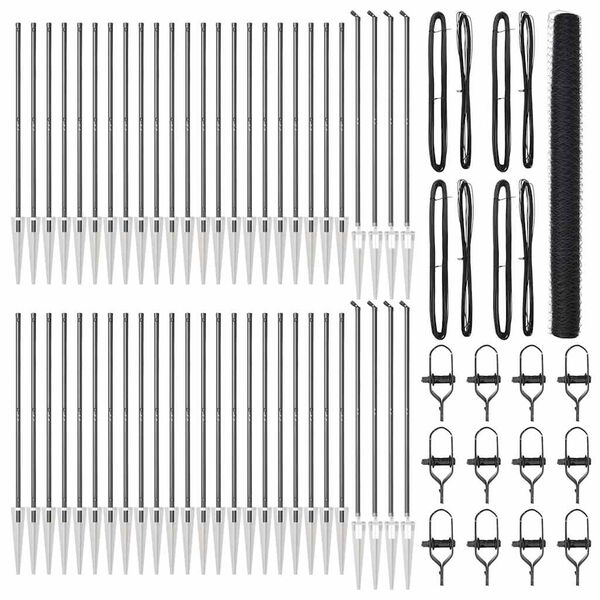 vidaXL Poste de Valla Gris 100 x 1,5 m (malla de 36 mm) Acero y PVC