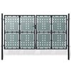 vidaXL Puerta de valla individual negra de 300 x 150 cm