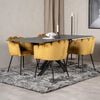 Venture Home Silla de comedor Limhamn terciopelo negro y amarillo