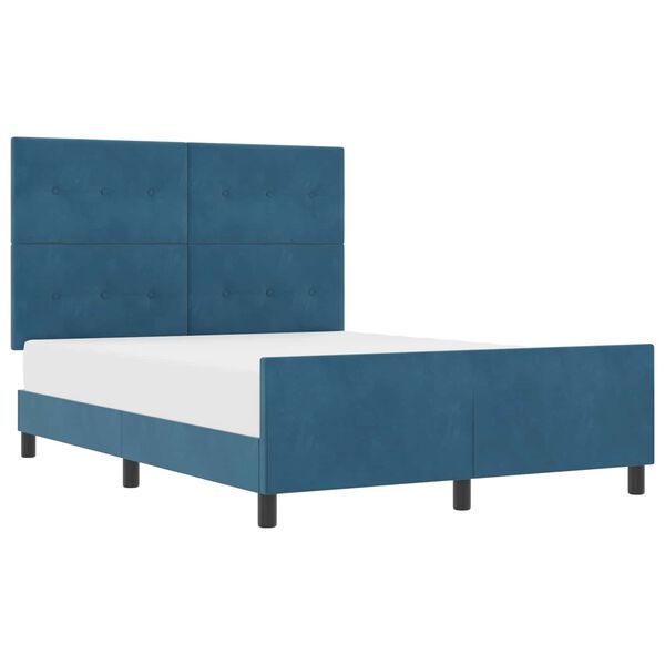 vidaXL Cama tipo Box Spring Azul Oscuro 140 x 190 cm Terciopelo