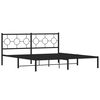 vidaXL Estructura cama sin colch&oacute;n con cabecero metal negro 180x200 cm