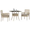 vidaXL Conjunto de Comedor de Jardín 3 pcs Beige ratán sintético